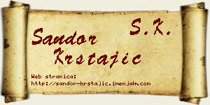 Šandor Krstajić vizit kartica